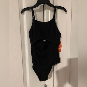 Girls black one piece bathing suit